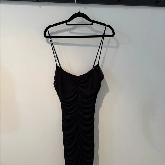 Dynamite Black Ruched Mini Dress - Picture 4 of 6